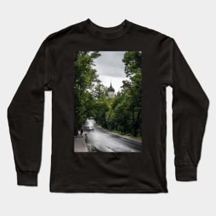 Wet road in Tallinn Long Sleeve T-Shirt